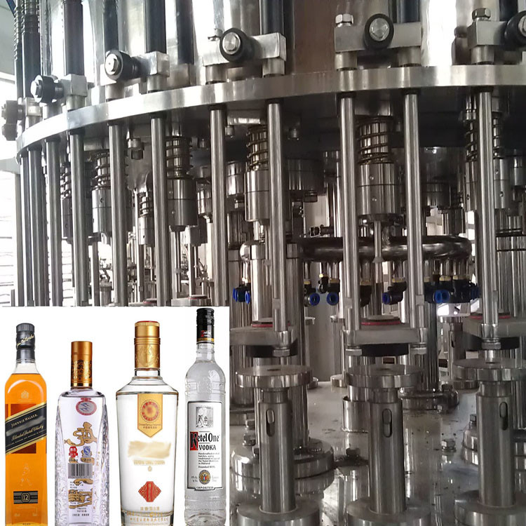 CE Certification 4kw 10000BPH Liquor Filling Machine glass bottle alcohol dilling machine